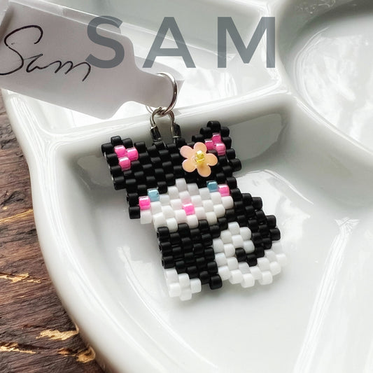 Sam the tuxedo kitty cat necklace