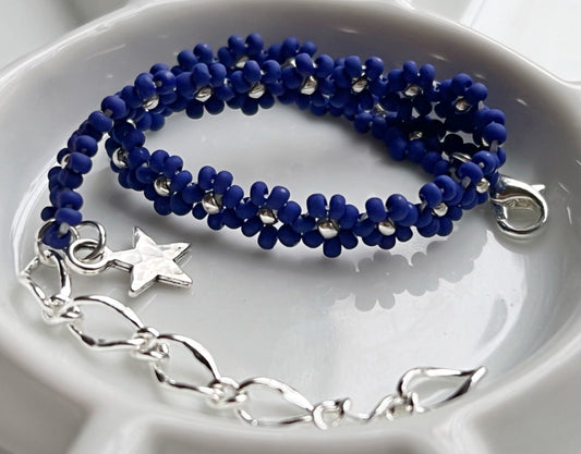 LAST ONE Matte blue bracelet (limited old stock beads)