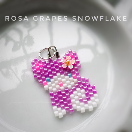 Rosa Grapes Snowflake kitty cat necklace
