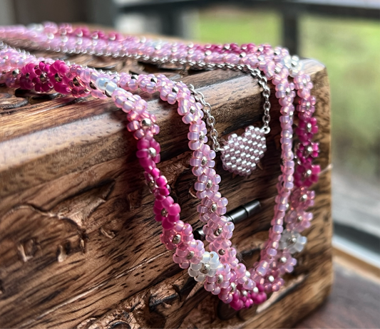 Pink necklace trio.