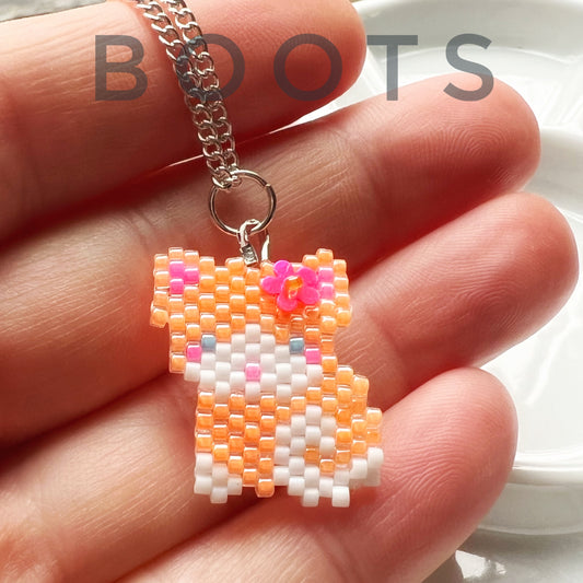 Boots kitty cat necklace