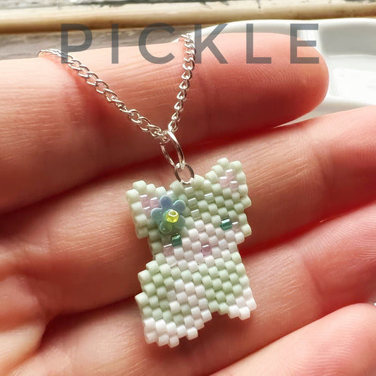 Pickle kitty cat necklace
