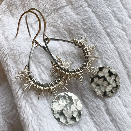 Moonlit Earrings, sterling hooks. The Celestial Collection.