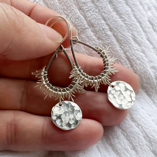 Moonlit Earrings, sterling hooks. The Celestial Collection.