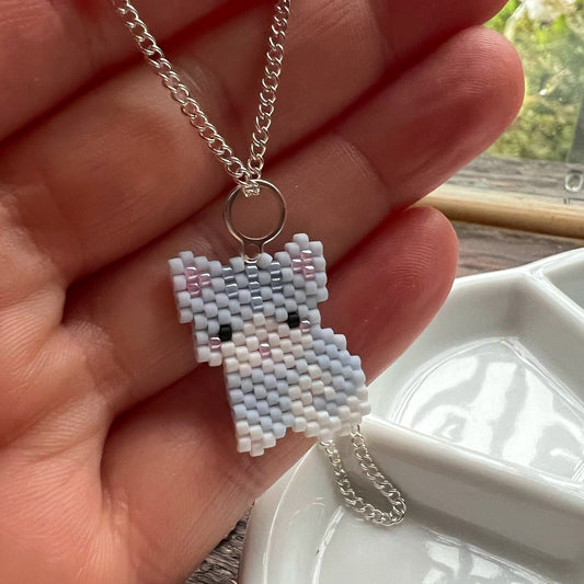 Celeste the sky blue kitty necklace