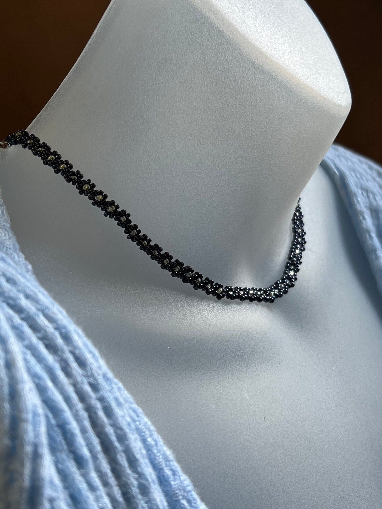 Midnight flower chain necklace