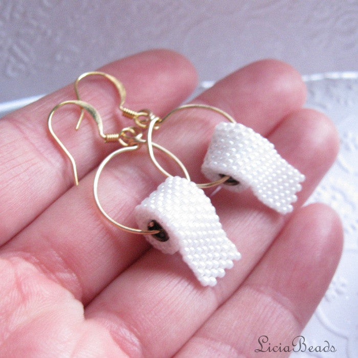 Toilet paper earrings on sterling or gold hooks LiciaYoung Studios