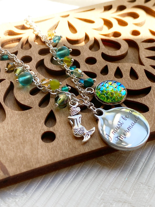 I must be a Mermaid charm necklace (new)