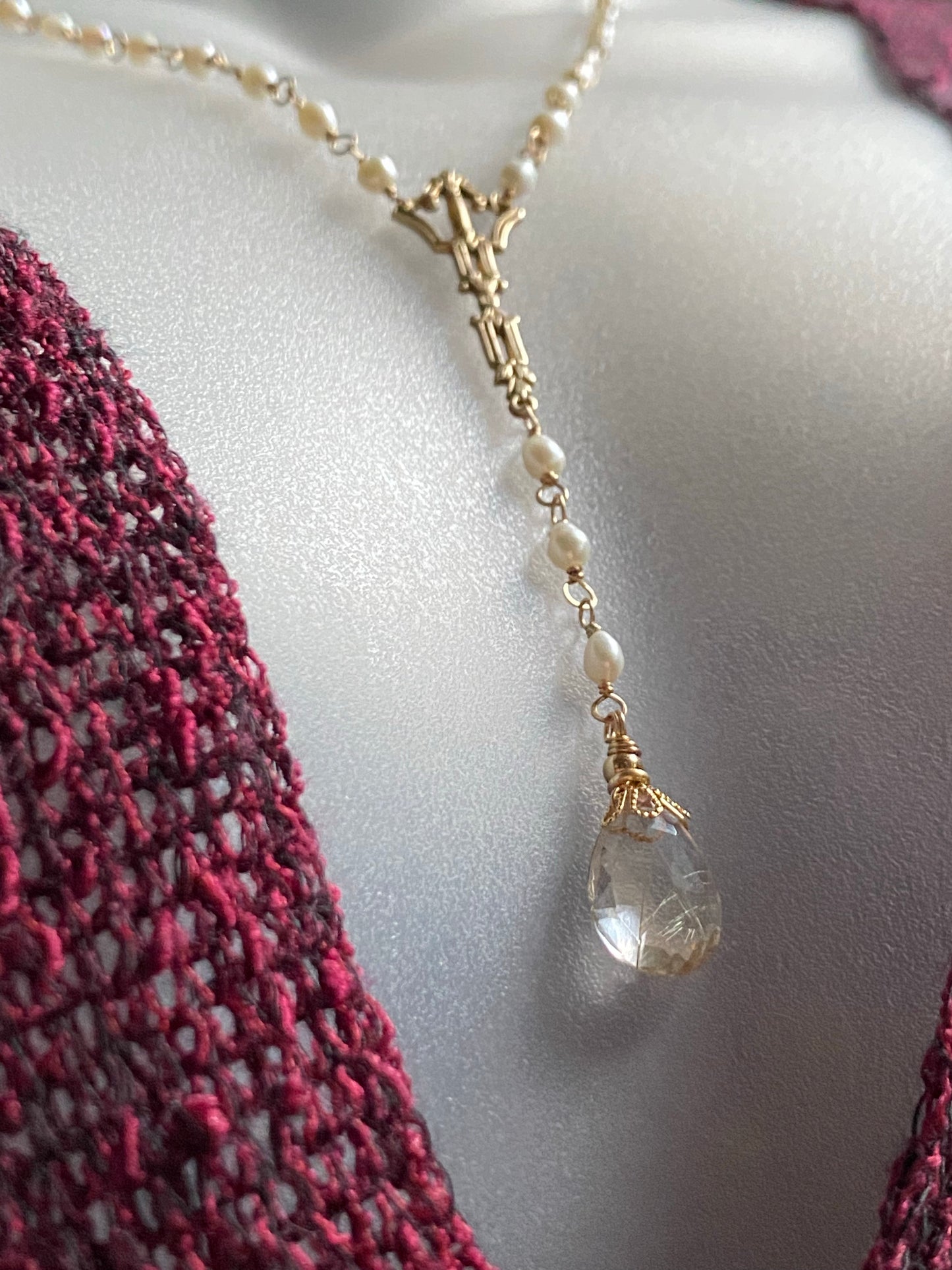 Storyteller jewelry: Tango In Gold necklace and earrings