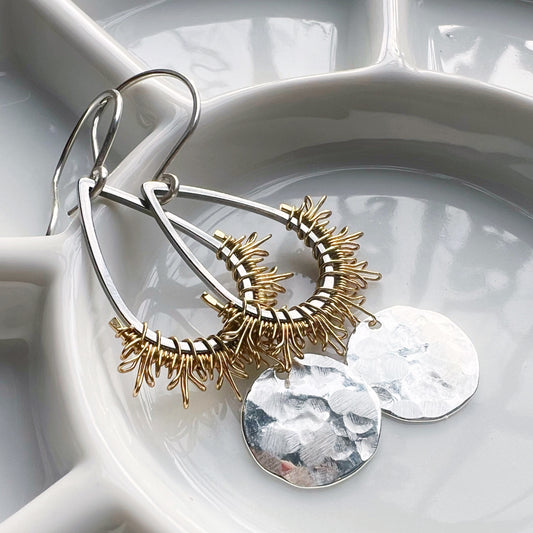 sunlit Earrings, sterling hooks.  The Celestial Collection.