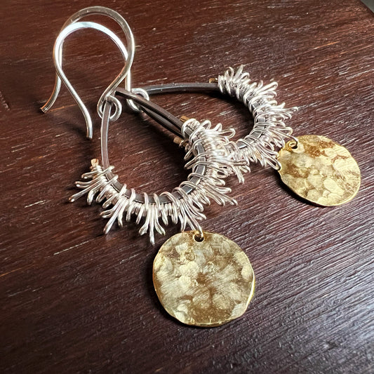 Solar Earrings, sterling hooks.  The Celestial Collection.