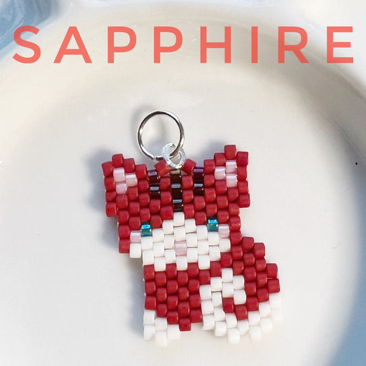 Sapphire kitty cat necklace