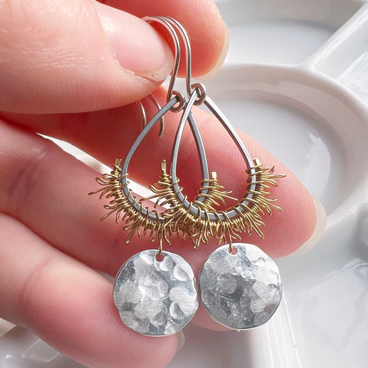 sunlit Earrings, sterling hooks.  The Celestial Collection.