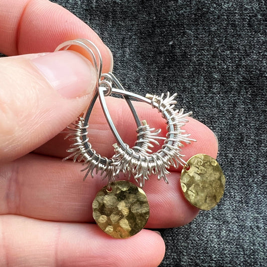 Solar Earrings, sterling hooks.  The Celestial Collection.