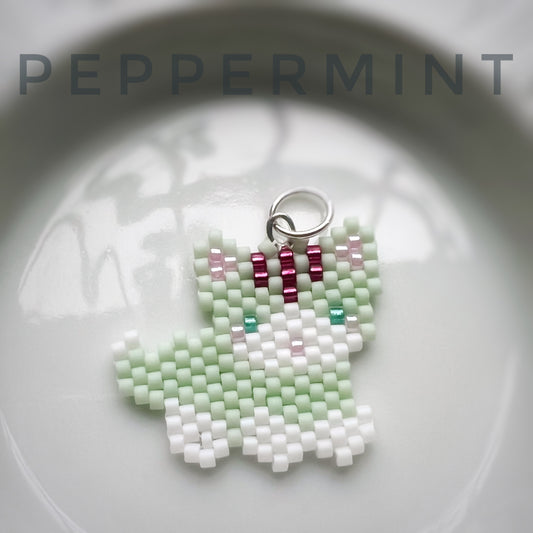 Peppermint kitty cat necklace