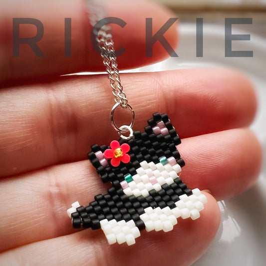 Rickie tuxedo kitty cat necklace