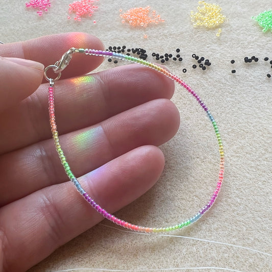 Florescent one strand bracelet (mini bead size)