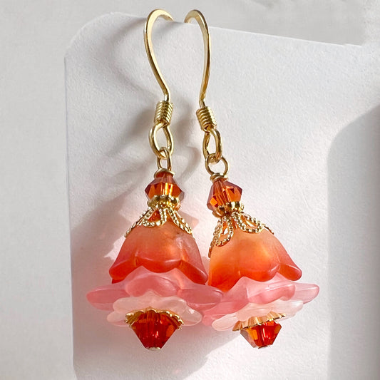 Clearance salmonberry flower earrings