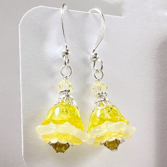 Clearance Yellow sorbet flower earrings