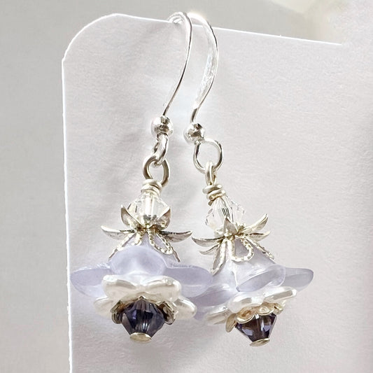 Clearance vintage lavender flower earrings