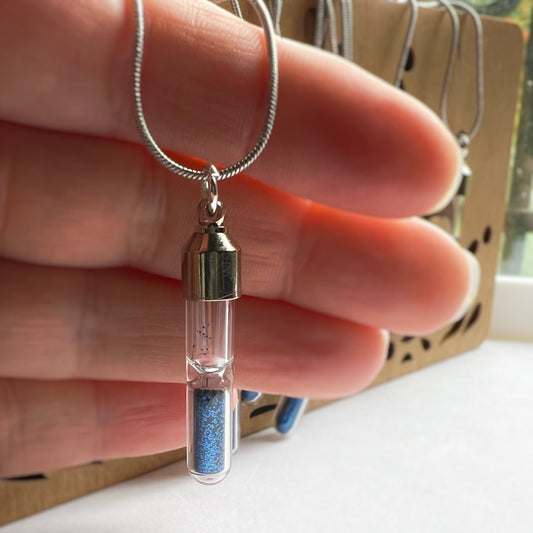 The Blue Hour, Hourglass Necklace - Glitter4Good