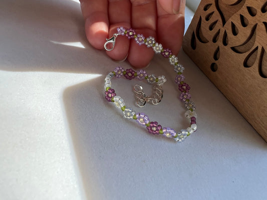 Purple Daisy chain bracelet