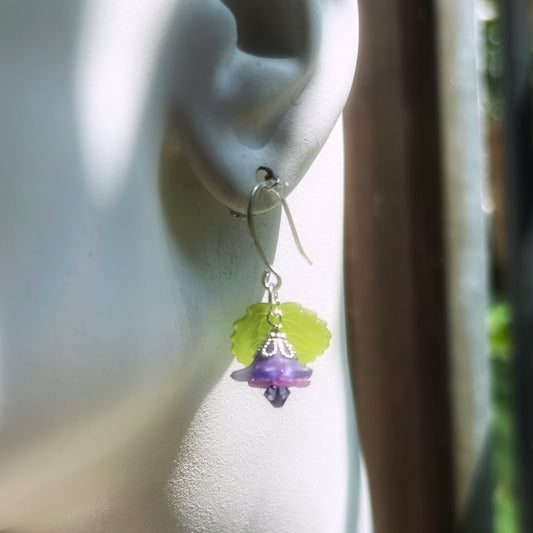 Clearance flower earrings (purple blossom)