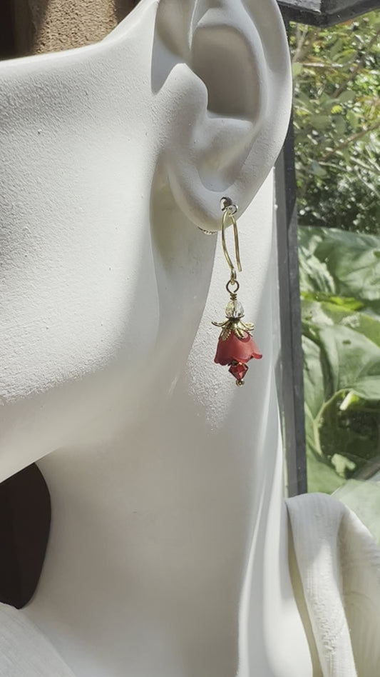 Clearance Flower earrings (rose red)