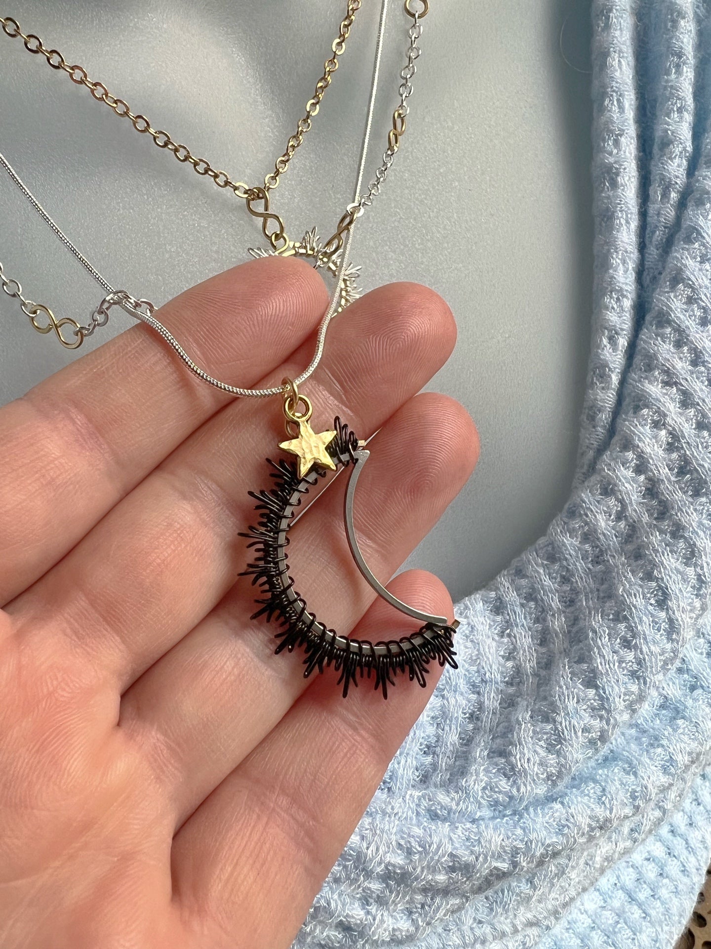 Dark Moon Necklace.  The Celestial Collection.