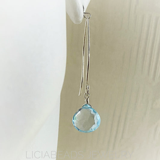 Sky blue topaz and sterling silver earrings