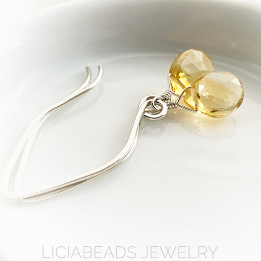 Citrine and sterling silver earrings