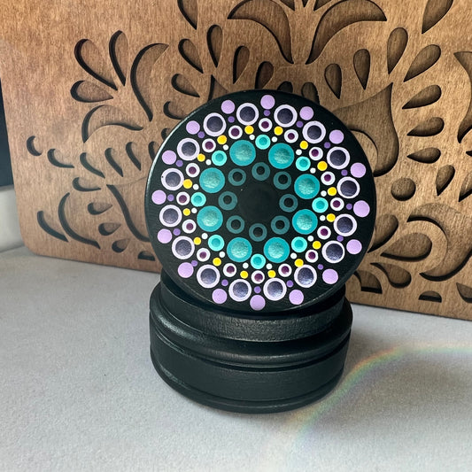 Mandala painted small circle box, Fairgrounds Magic Show (215m)