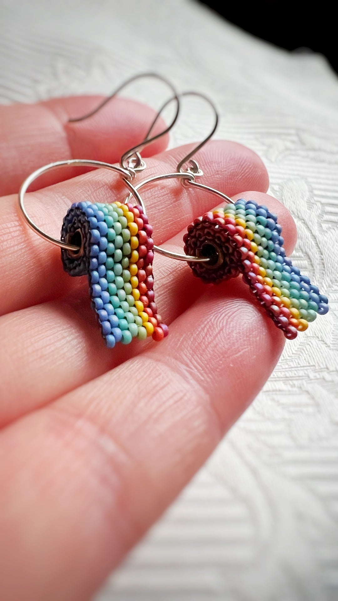 (made to order) Rainbow Toilet paper earrings on sterling or gold hooks