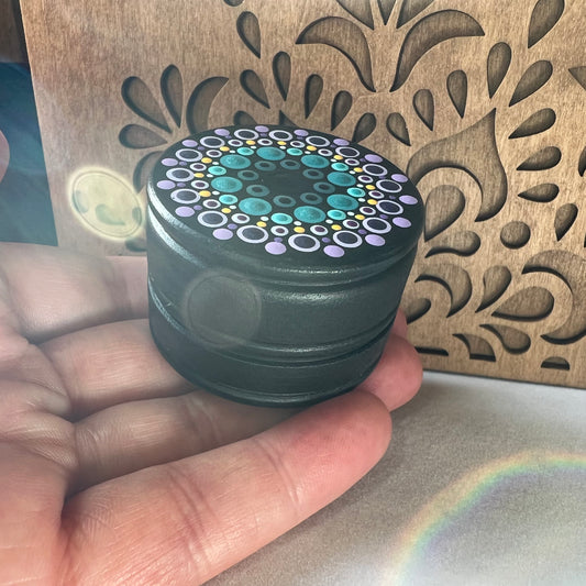 Mandala painted small circle box, Fairgrounds Magic Show (215m)