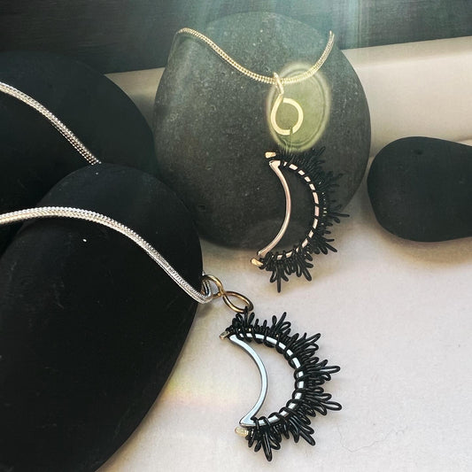 Dark Crescent Necklace.  The Celestial Collection.