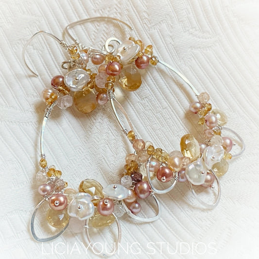Golden autumn bouquet earrings