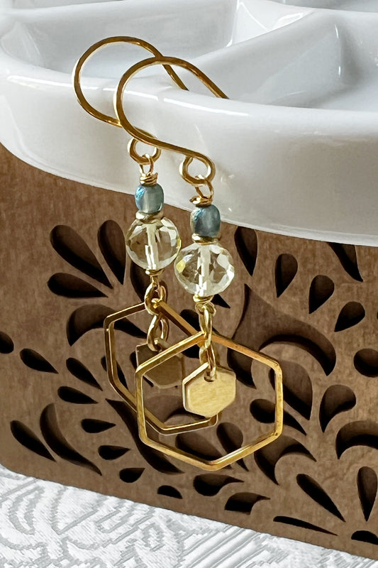 HoneyBead - Honeycomb Home Earrings